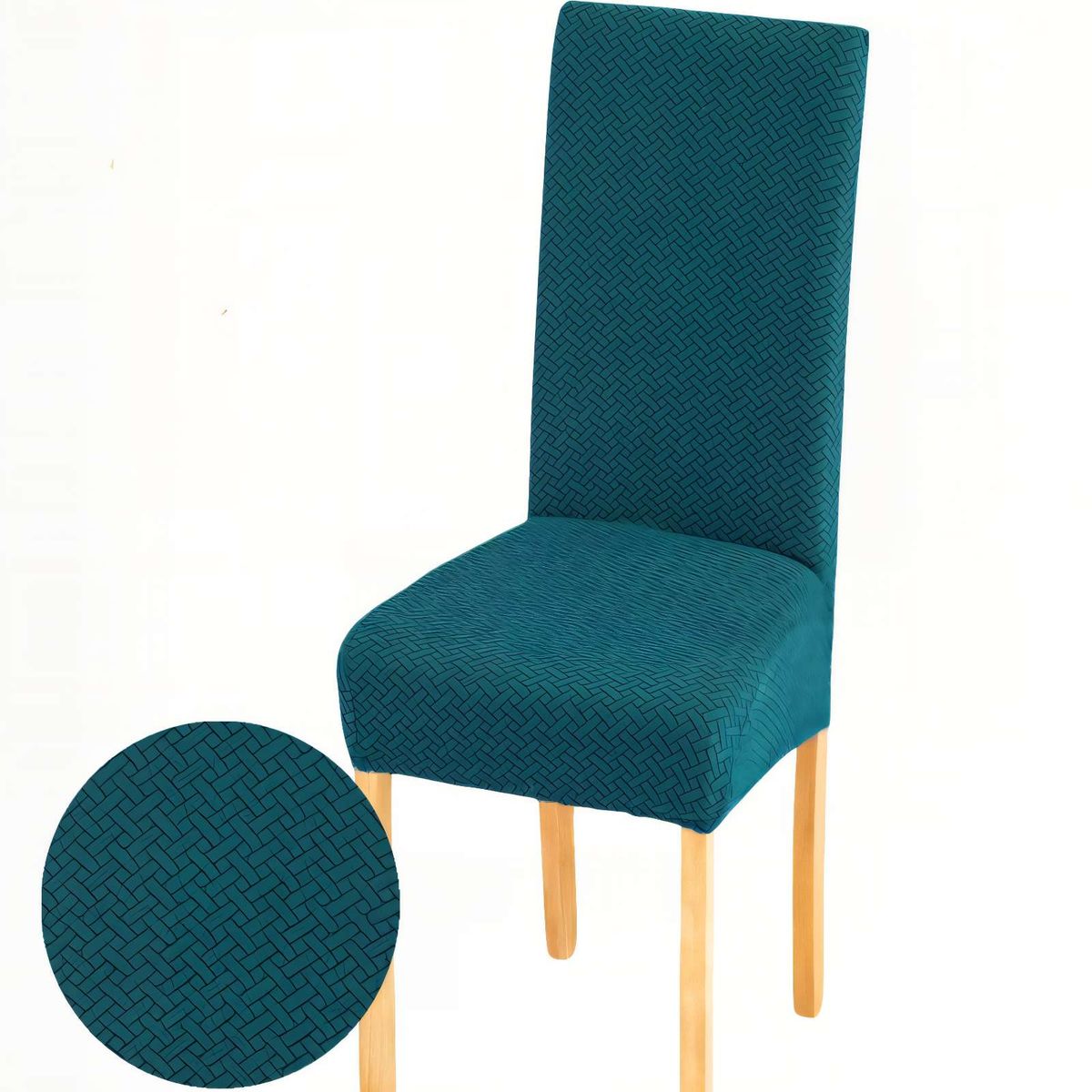 GENERICO - PACK DE 6 FUNDAS PARA SILLA CON DISEÑO TEXTURIZADO COLOR VERDE