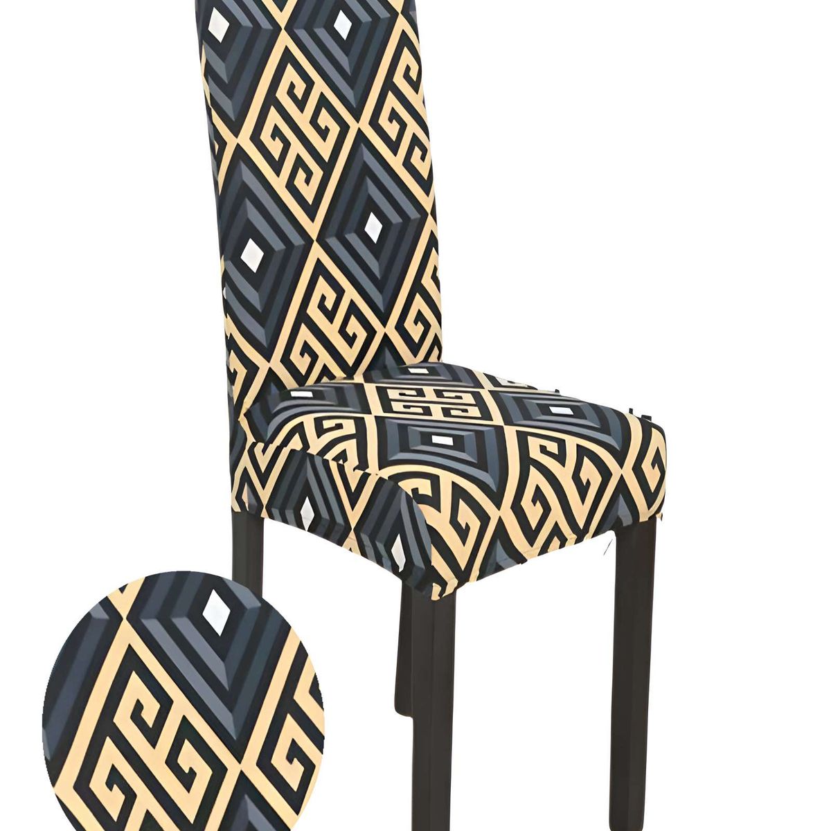 GENERICO - PACK DE 6 FUNDAS PARA SILLA ELASTICADAS CON DISEÑO ESTAMPADO F19