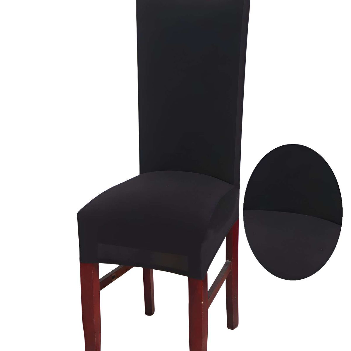 GENERICO - PACK DE 6 FUNDAS PARA SILLA ELASTICADAS COLOR NEGRO
