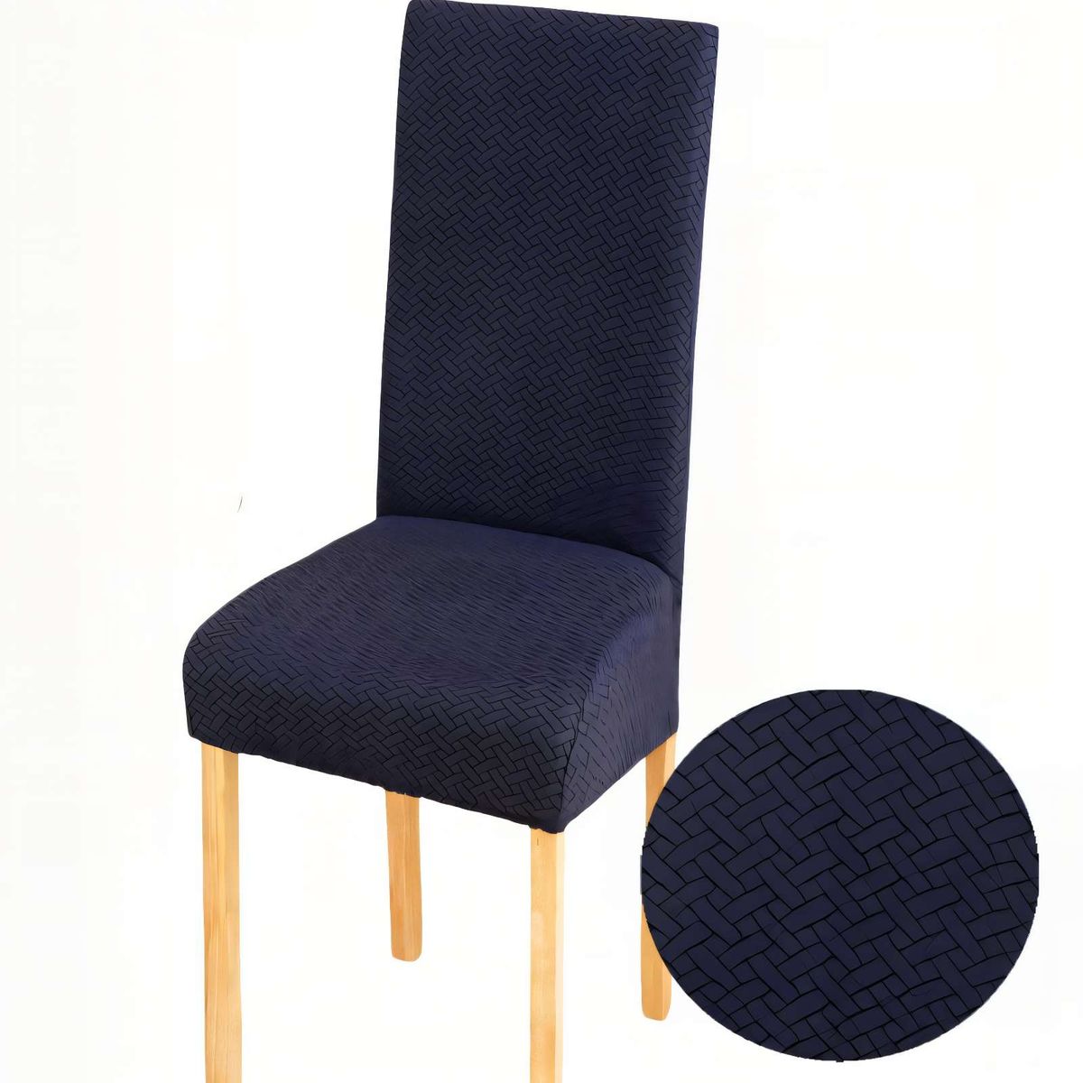 GENERICO - SET DE 6 FUNDAS DE SILLA CON DISEÑO TEXTURIZADO COLORAZUL OSCURO
