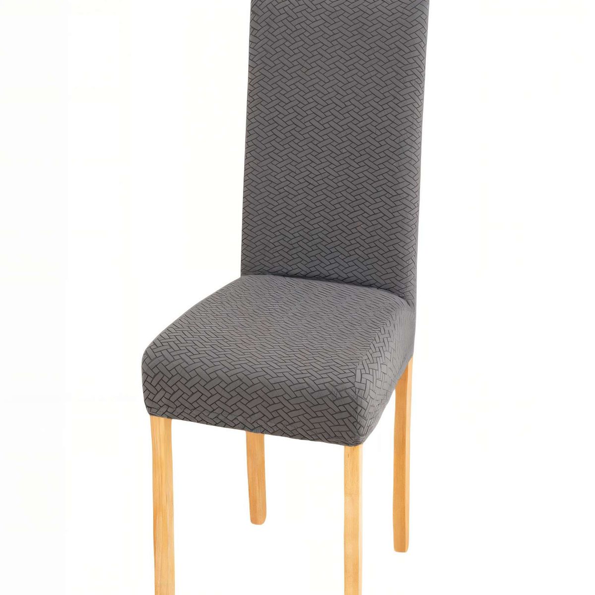 GENERICO - SET DE 6 FUNDAS DE SILLA CON DISEÑO TEXTURIZADO COLORGRIS