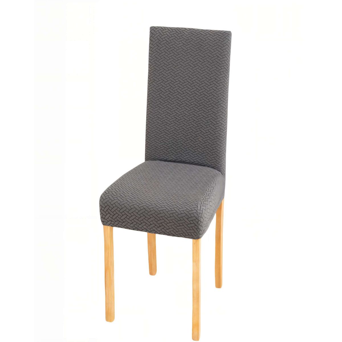 GENERICO - SET DE 6 FUNDAS DE SILLA CON DISEÑO TEXTURIZADO COLORGRIS