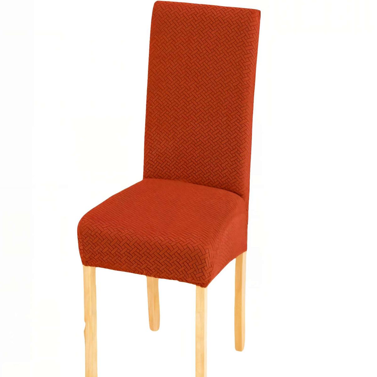 GENERICO - SET DE 6 FUNDAS DE SILLA CON DISEÑO TEXTURIZADO COLORNARANJA