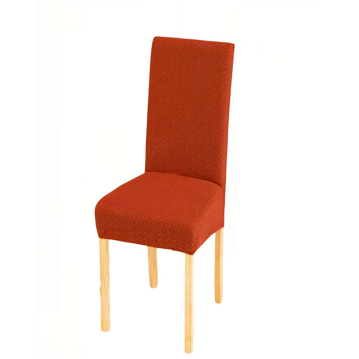 GENERICO - SET DE 6 FUNDAS DE SILLA CON DISEÑO TEXTURIZADO COLORNARANJA