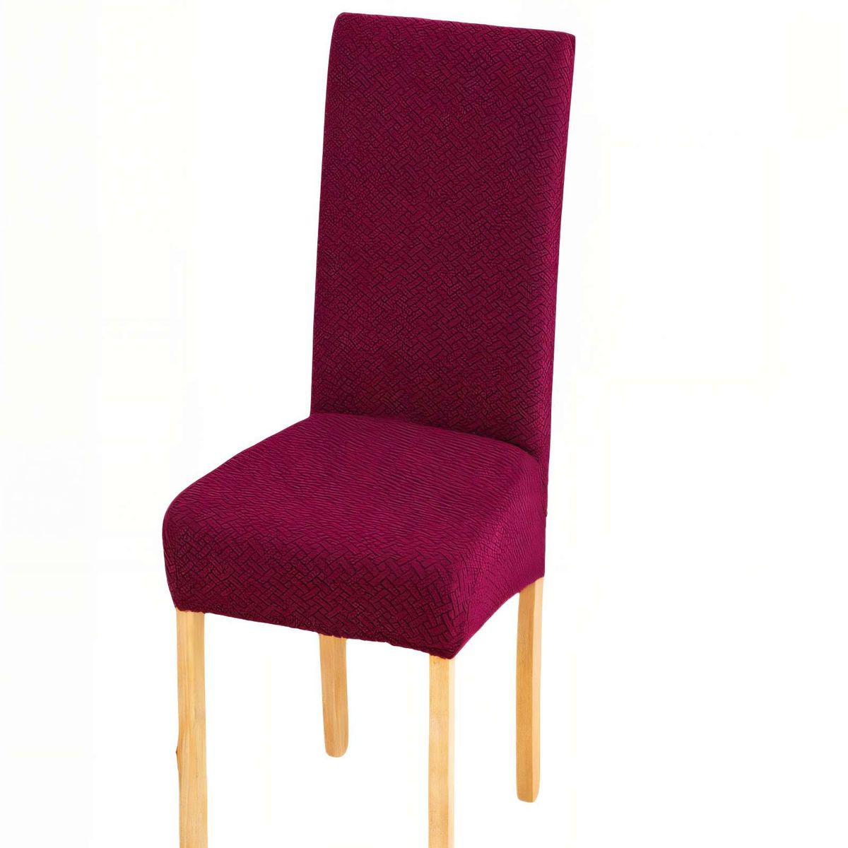 GENERICO - SET DE 6 FUNDAS DE SILLA CON DISEÑO TEXTURIZADO COLORROJO