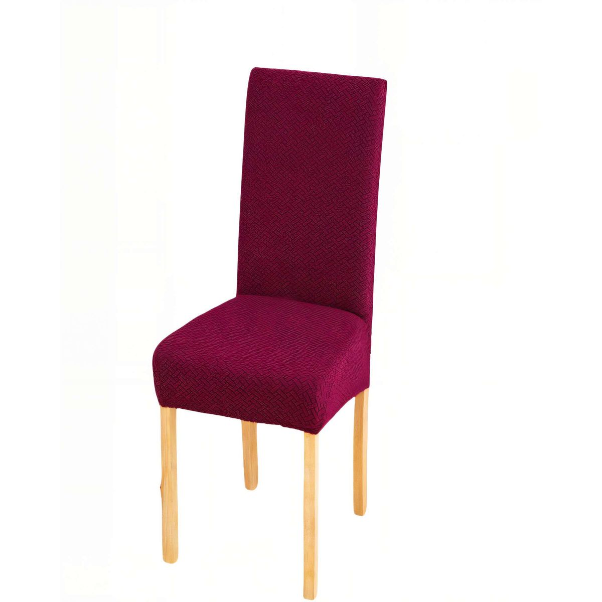 GENERICO - SET DE 6 FUNDAS DE SILLA CON DISEÑO TEXTURIZADO COLORROJO
