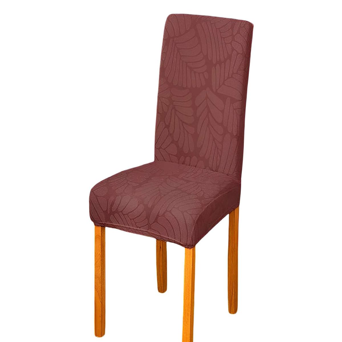 GENERICO - SET DE 6 FUNDAS DE SILLA CON DISEÑO TEXTURIZADO COLORCAFÉ