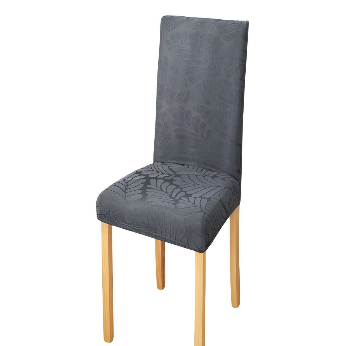 GENERICO - SET DE 6 FUNDAS DE SILLA CON DISEÑO TEXTURIZADO COLORGRIS 2
