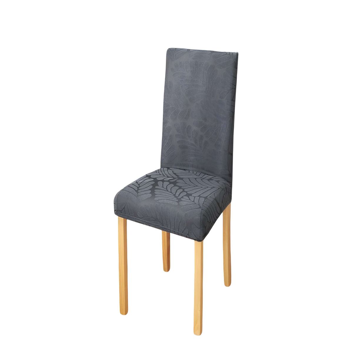 GENERICO - SET DE 6 FUNDAS DE SILLA CON DISEÑO TEXTURIZADO COLORGRIS 2