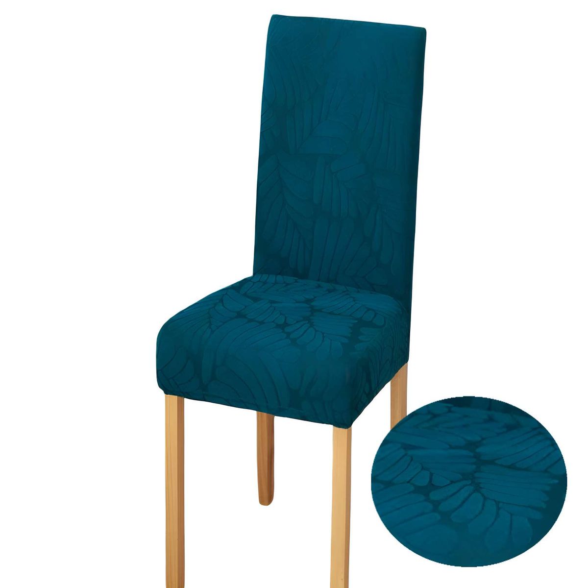 GENERICO - SET DE 6 FUNDAS DE SILLA CON DISEÑO TEXTURIZADO COLORTURQUESA