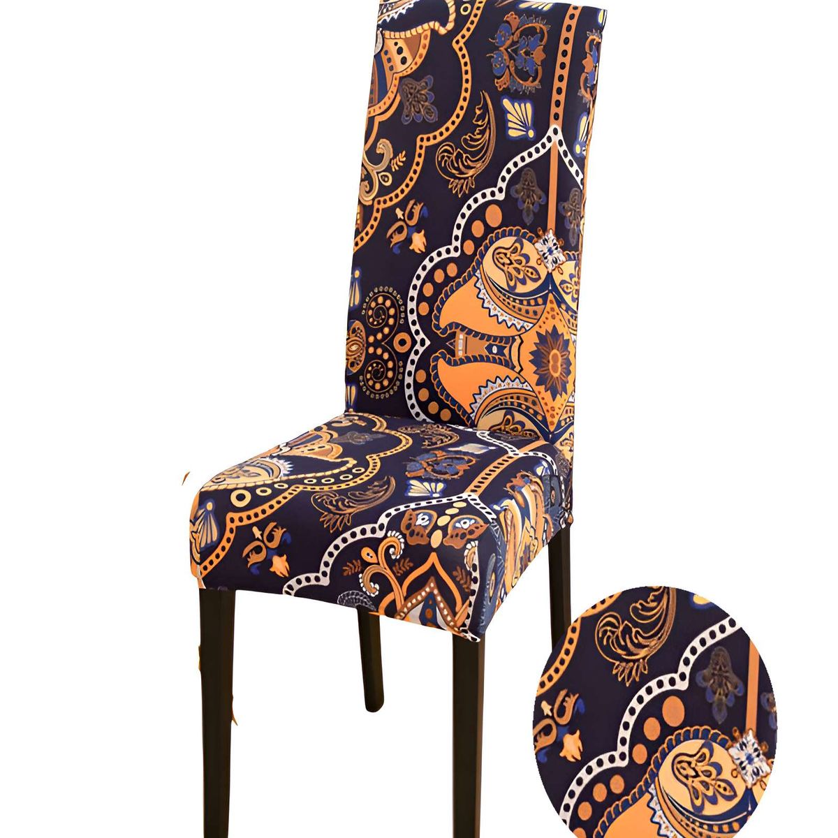 GENERICO - SET DE 6 FUNDAS DE SILLA ELASTICADAS CON DISEÑO ESTAMPADO F12