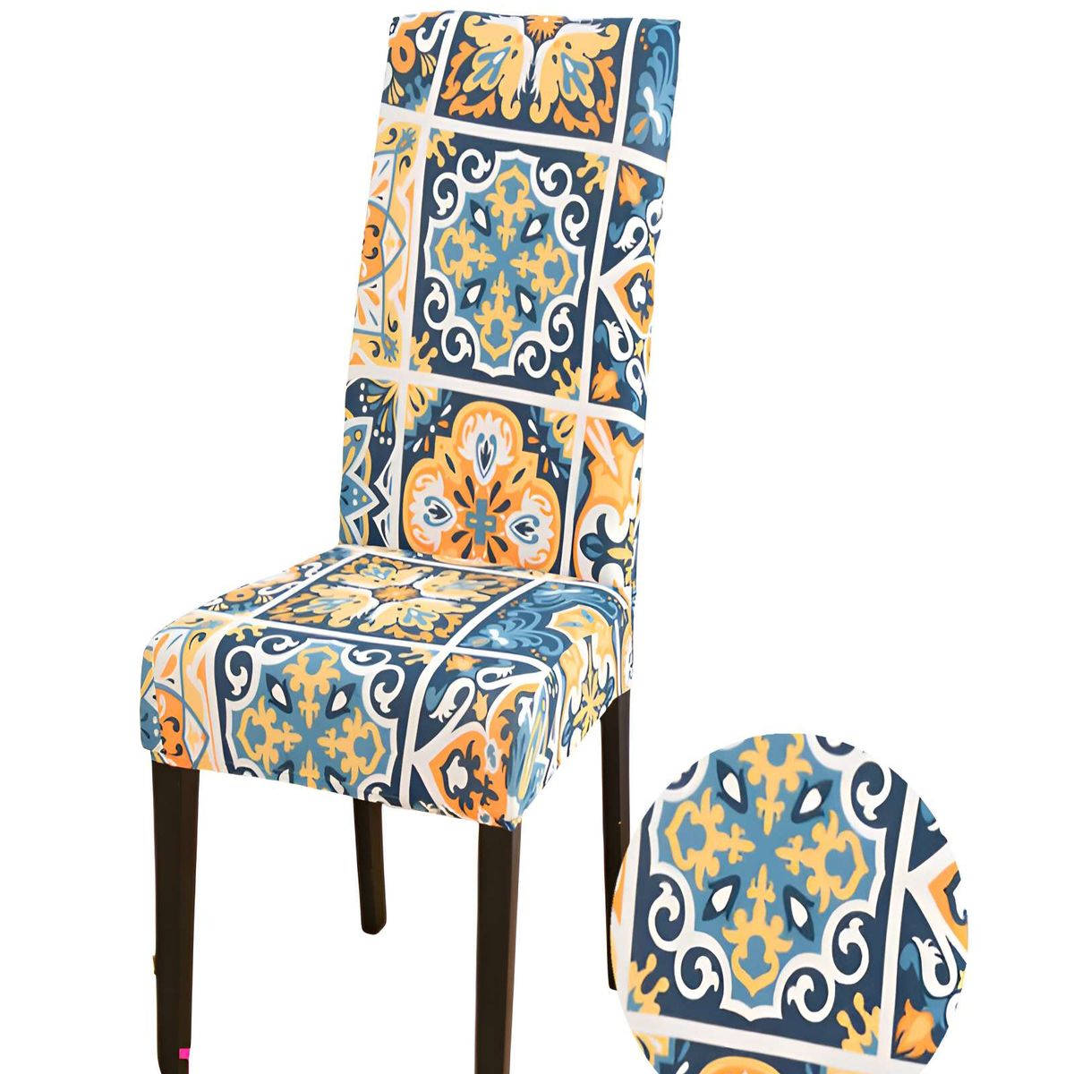 GENERICO - SET DE 6 FUNDAS DE SILLA ELASTICADAS CON DISEÑO ESTAMPADO F29