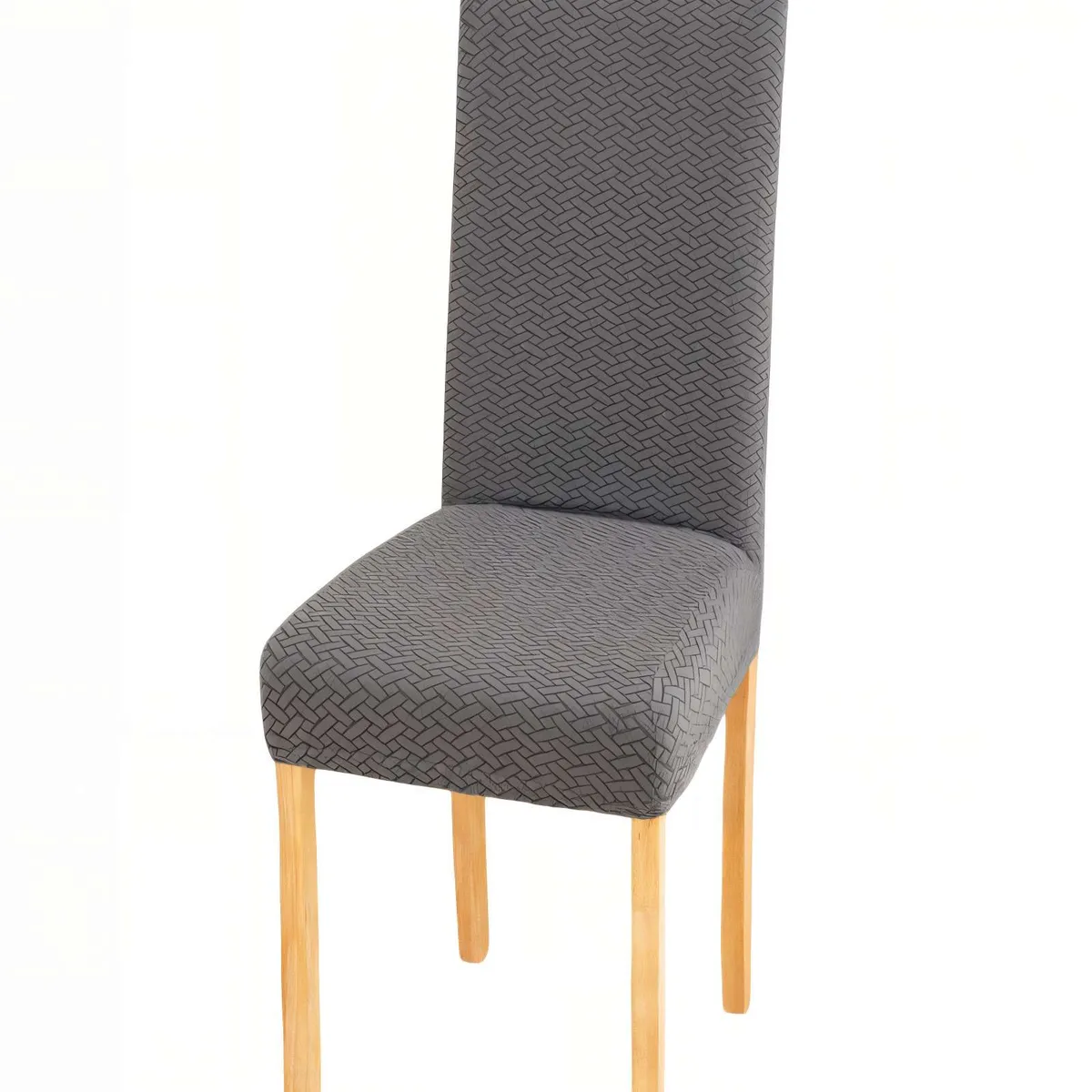 GENERICO - SET DE 6 FUNDAS DE SILLA 60CMX50CMX50CM CON DISEÑO TEXTURIZADO COLORGRIS