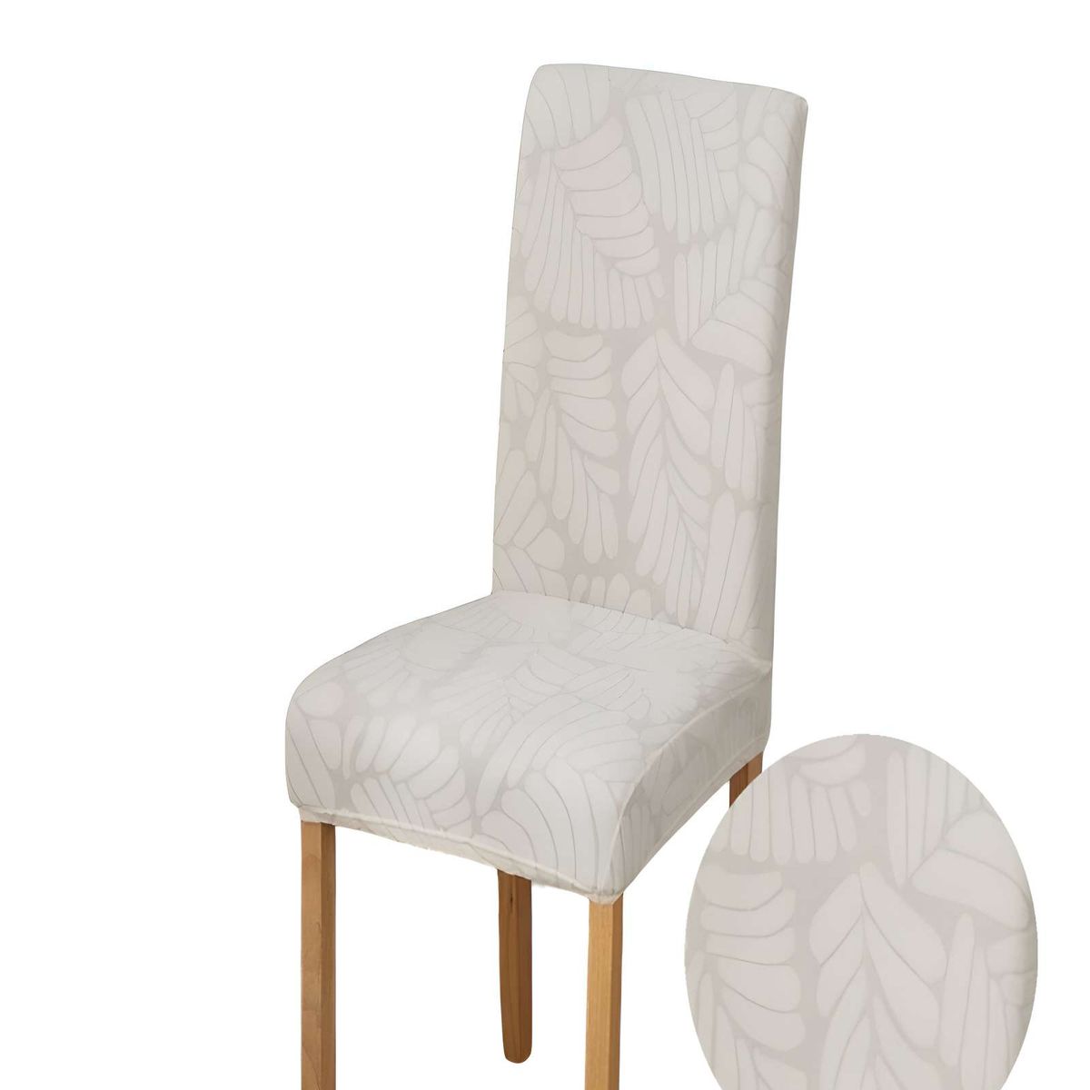 GENERICO - SET DE 6 FUNDAS DE SILLA 60CMX50CMX50CM CON DISEÑO TEXTURIZADO COLORBLANCO