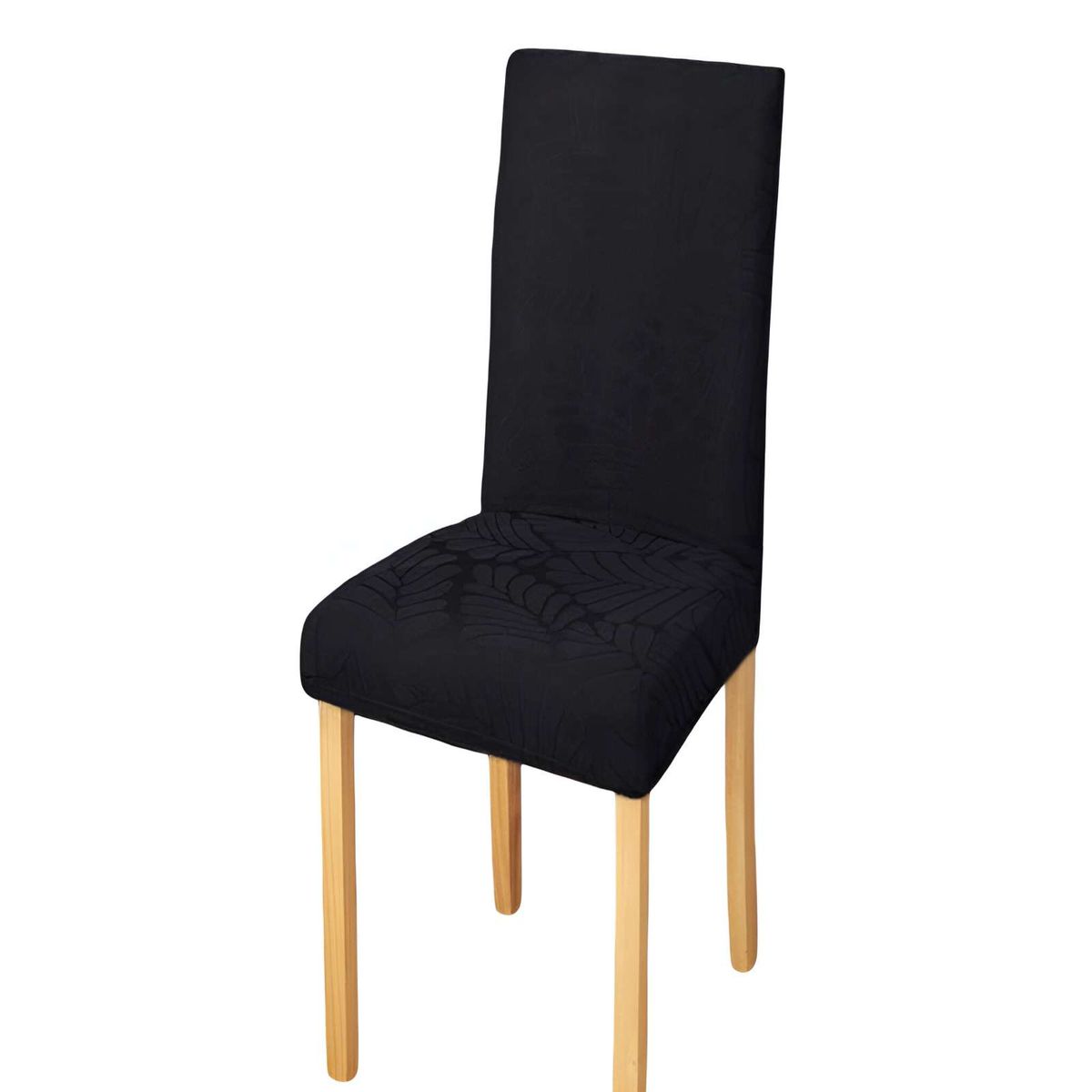 GENERICO - SET DE 6 FUNDAS DE SILLA 60CMX50CMX50CM CON DISEÑO TEXTURIZADO COLORNEGRO 2