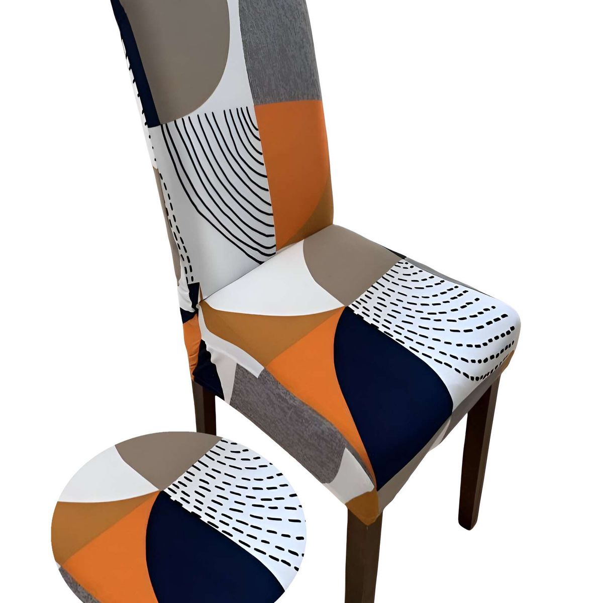 GENERICO - SET DE 6 FUNDAS DE SILLA 60CMX50CMX50CM ELASTICADAS CON DISEÑO ESTAMPADO F1