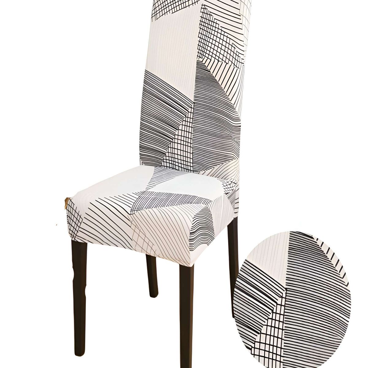 GENERICO - SET DE 6 FUNDAS DE SILLA 60CMX50CMX50CM ELASTICADAS CON DISEÑO ESTAMPADO F7