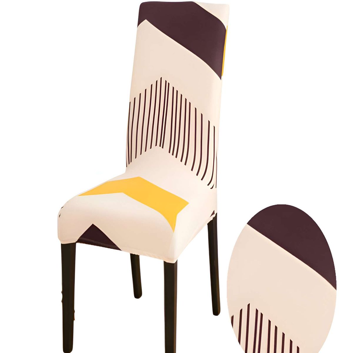 GENERICO - SET DE 6 FUNDAS DE SILLA 60CMX50CMX50CM ELASTICADAS CON DISEÑO ESTAMPADO F17