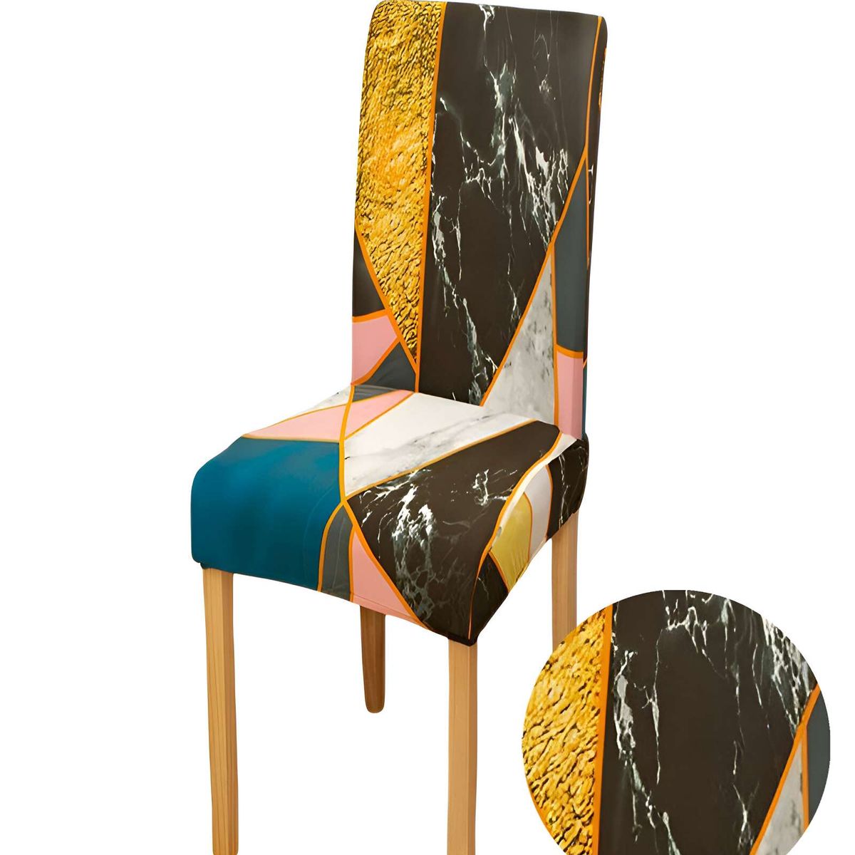 GENERICO - SET DE 6 FUNDAS DE SILLA 60CMX50CMX50CM ELASTICADAS CON DISEÑO ESTAMPADO F20
