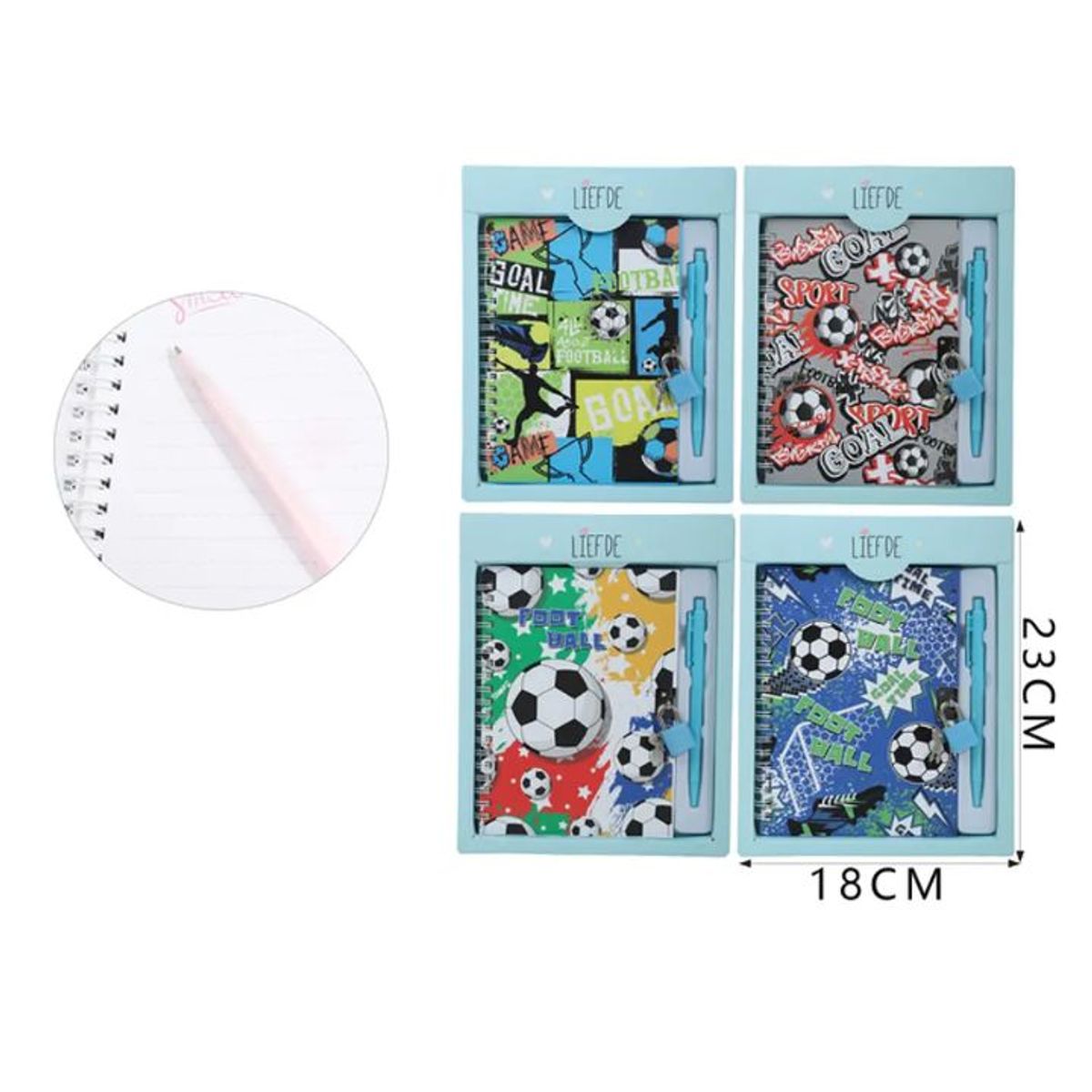 GENERICO - Conjunto De Agenda Con Candado 18x23cm Colores Surtidos