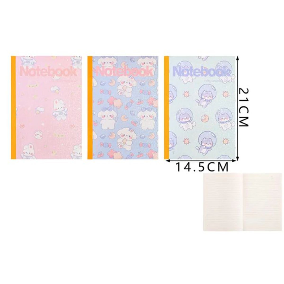 GENERICO - Libreta Conejitos A5 – 14.5×21 cm, 40 Hojas Colores Surtidos