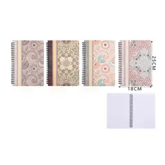 GENERICO - Libreta Estampado Flores – 25×18 cm, 80 Hojas Colores Surtidos