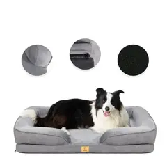GENERICO - Cama Antiestres Perro Colchon Ortopedica 90x63cm Grande Gris