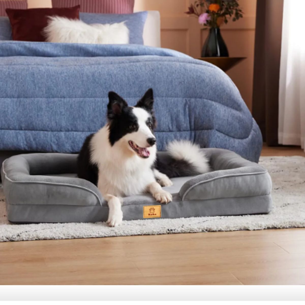 GENERICO - Cama Antiestres Perro Colchon Ortopedica 90x63cm Grande Gris