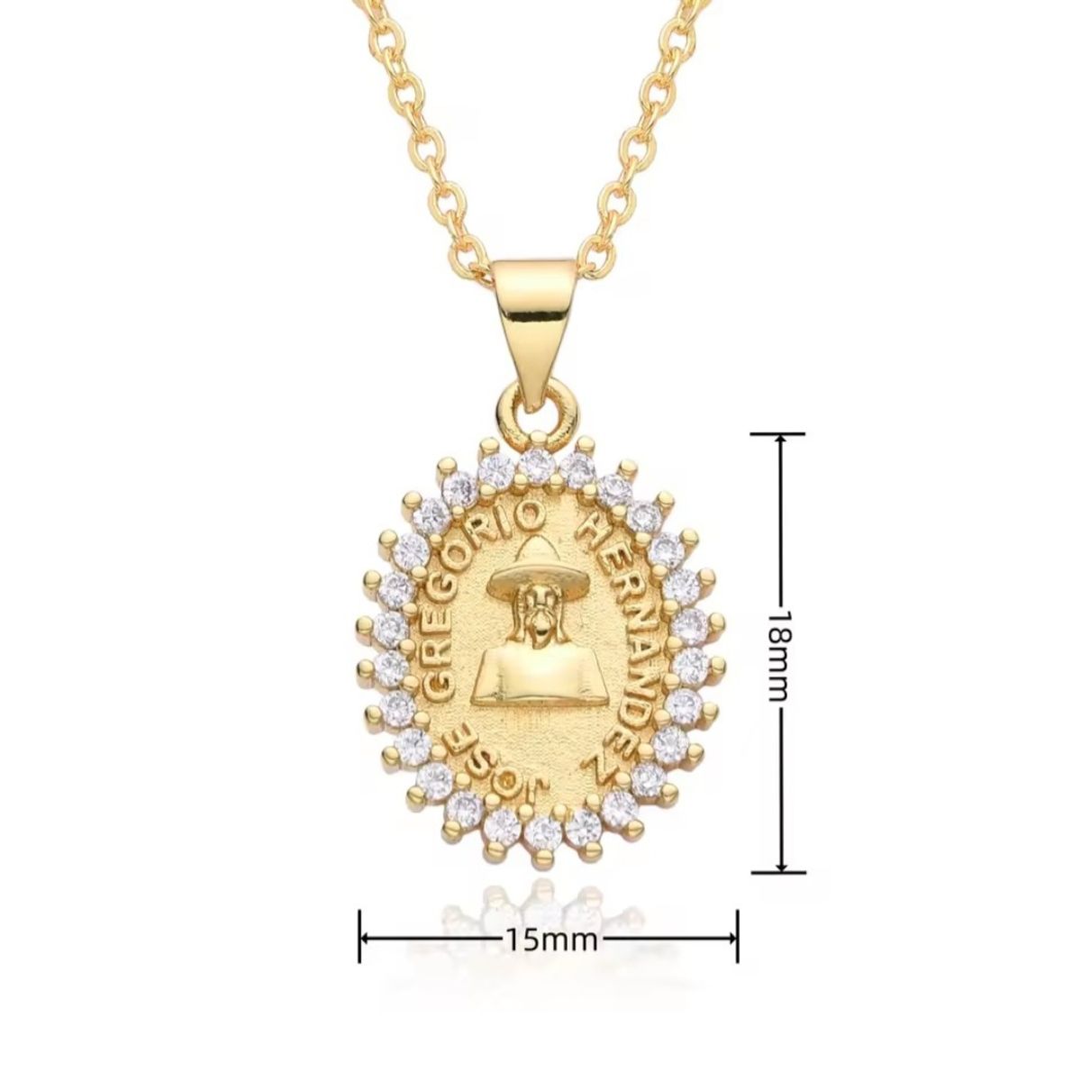 GENERICO - Collar SAN JOSE GREGORIO chapado en oro 18k