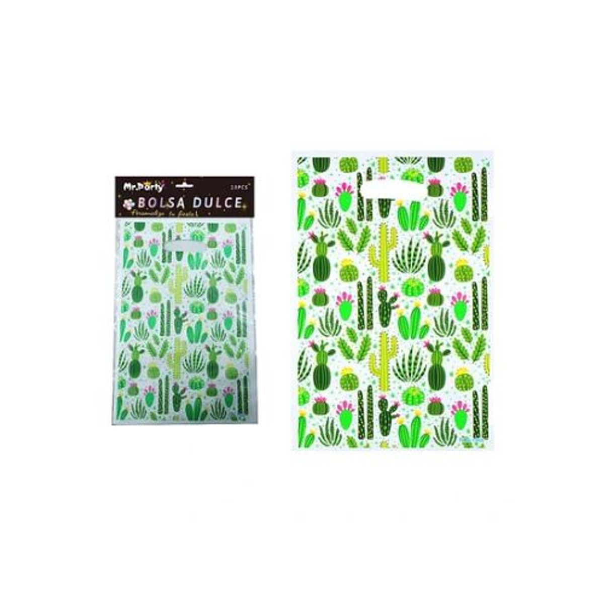 GENERICO - Bolsas perladas para dulces cactus 10pcs 17x25cm
