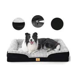 GENERICO - Cama Antiestres Perro Colchon Ortopedica 90x63cm Color Negro Con Gris