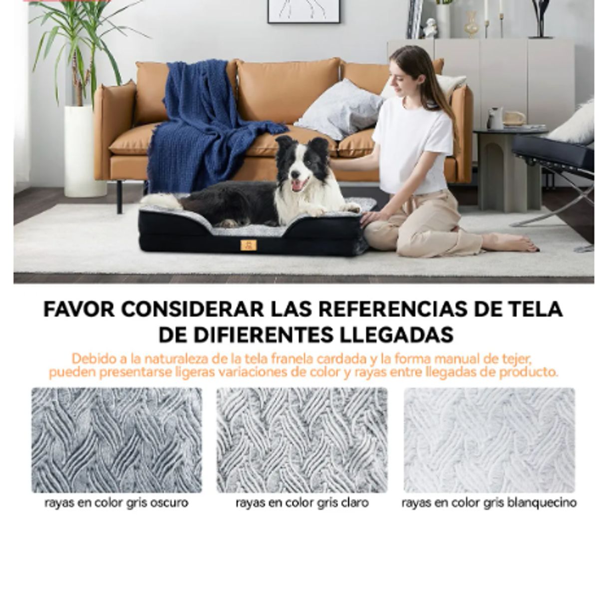 GENERICO - Cama Antiestres Perro Colchon Ortopedica 90x63cm Color Negro Con Gris