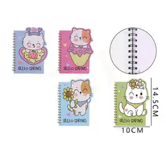 GENERICO - Libreta Gatito A6 – 14.5×10.5 cm, 60 Hojas Colores Surtidos