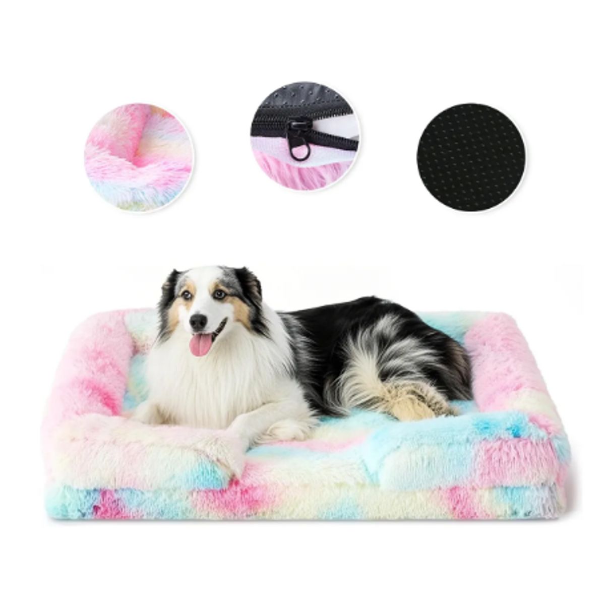GENERICO - Cama Antiestres Perro Colchon Ortopedica 90x63cm color rosa