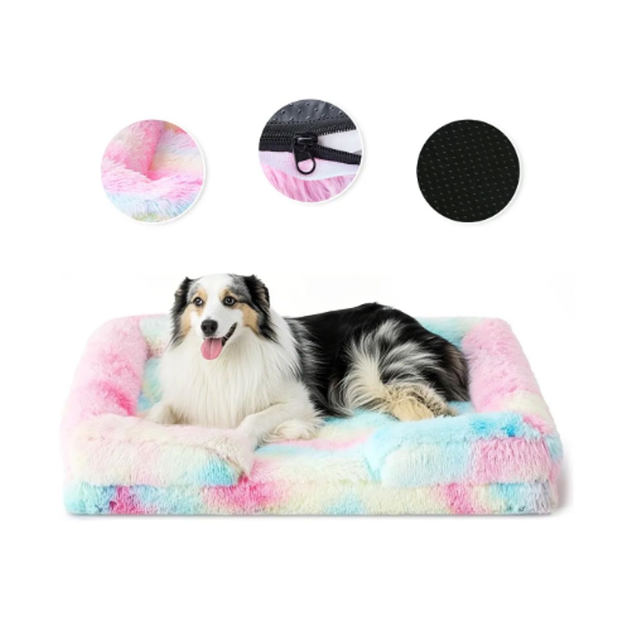 GENERICO - Cama Antiestres Perro Colchon Ortopedica 90x63cm color rosa