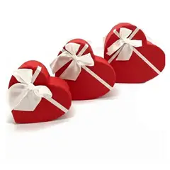 GENERICO - Caja Triple Corazon 3 Unidades Rojo