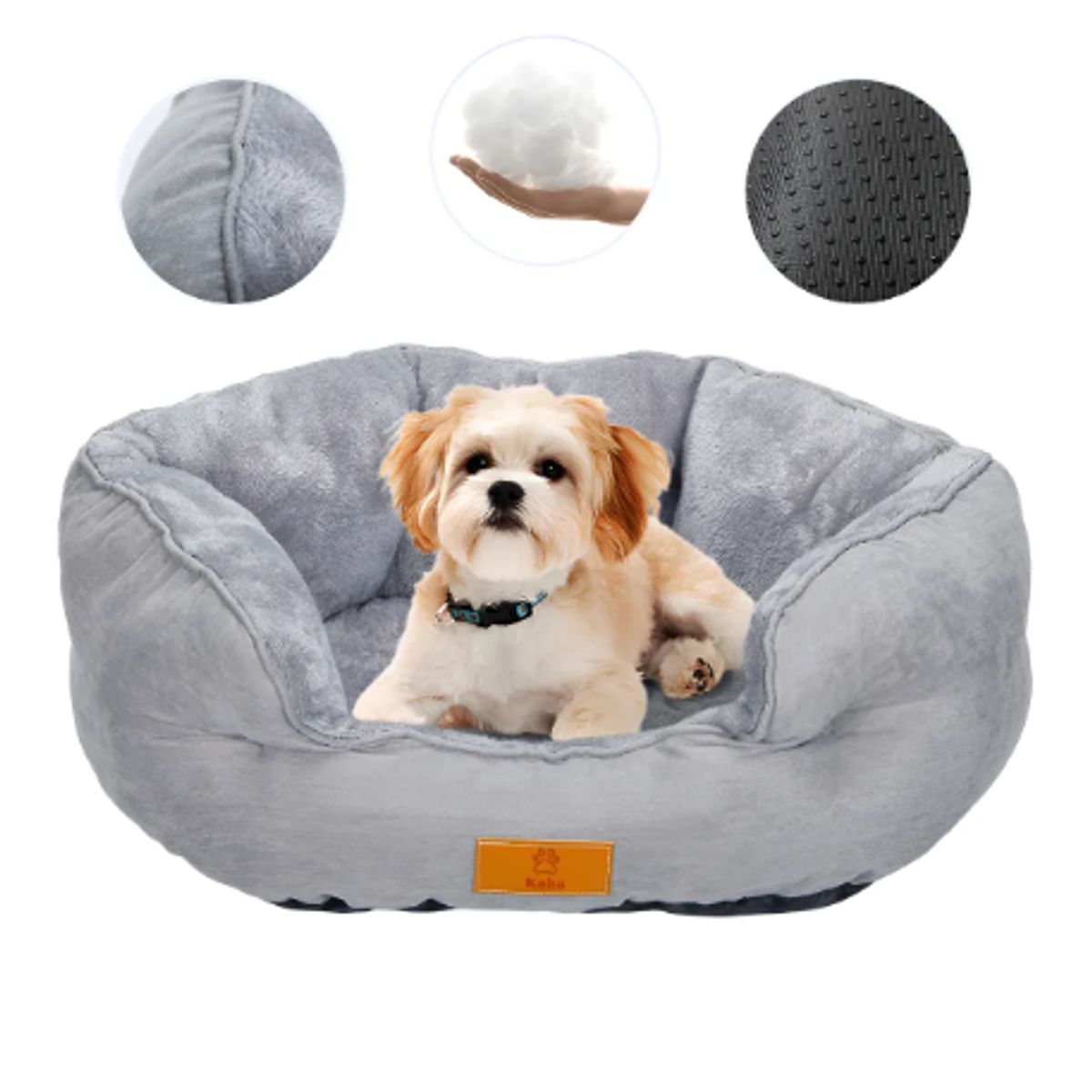 GENERICO - Cama Antiestres Para Perro Gato Con Cojin Reversible 60x53cm Gris