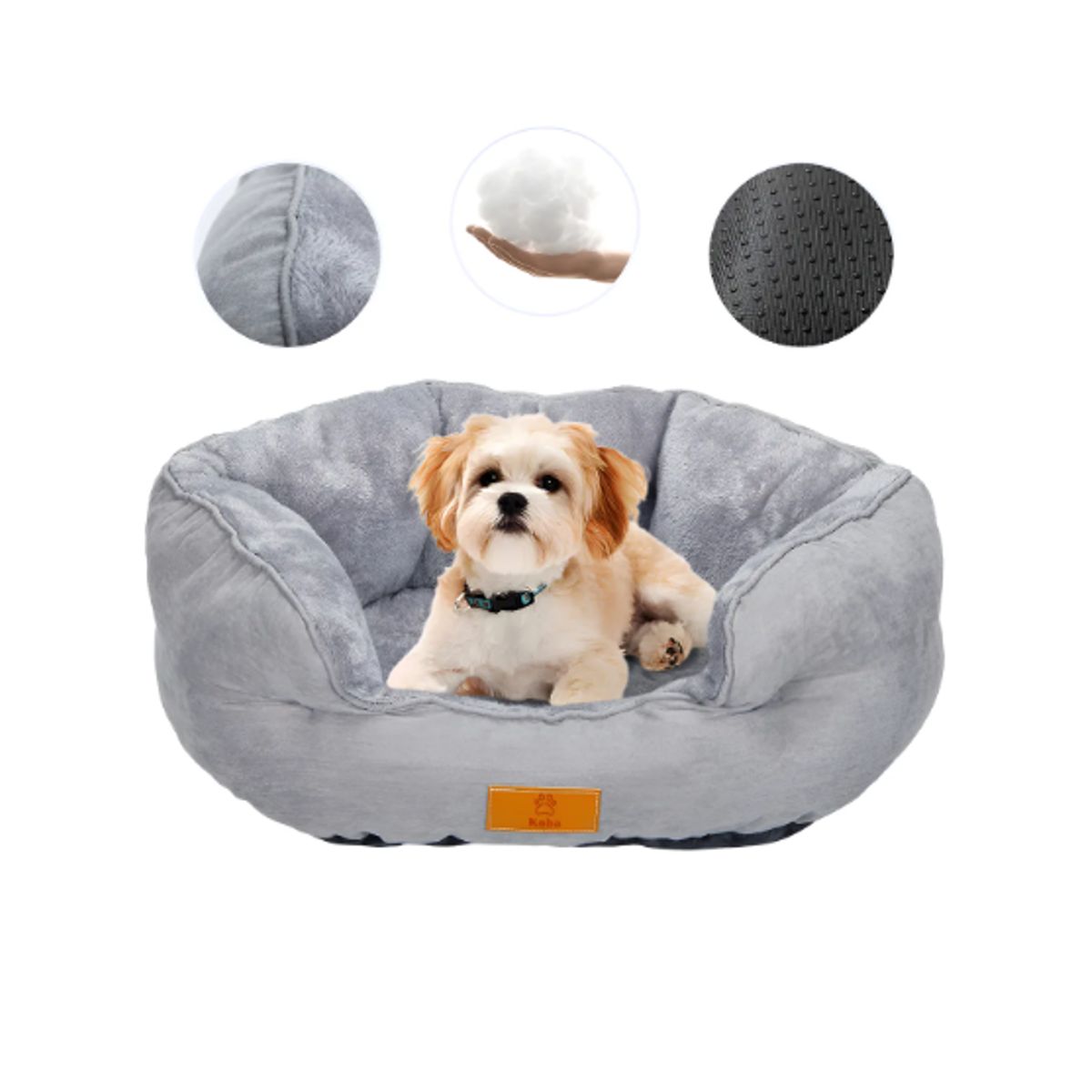 GENERICO - Cama Antiestres Para Perro Gato Con Cojin Reversible 60x53cm Gris