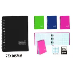 GENERICO - Mini Libreta Pocket Scribbles – 7.5×10.5 cm, 50 Hojas, Espiral Colores Surtidos