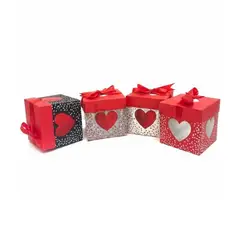 GENERICO - Caja De Regalo Pequeña Plegable Corazon 12 Unidades