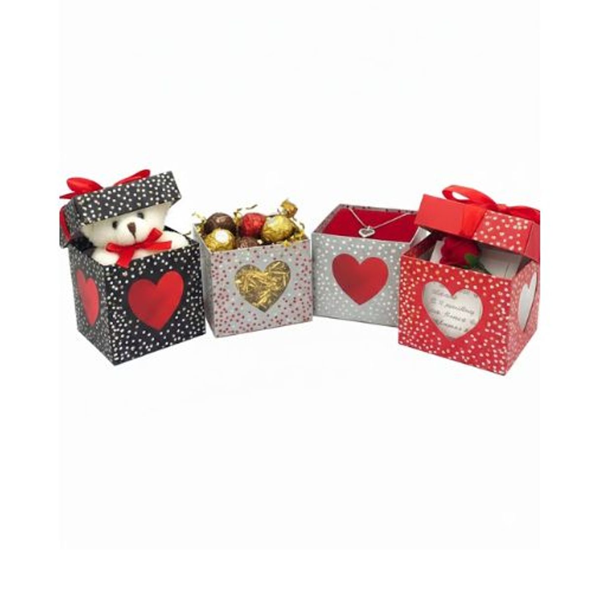 GENERICO - Caja De Regalo Pequeña Plegable Corazon 12 Unidades