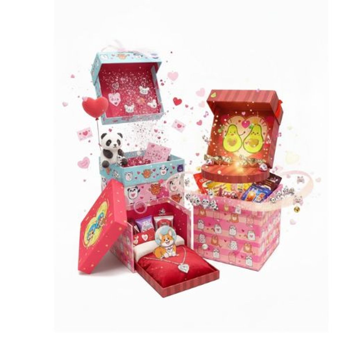 GENERICO - Caja De Regalo Plegable Love Comic 12 Unidades