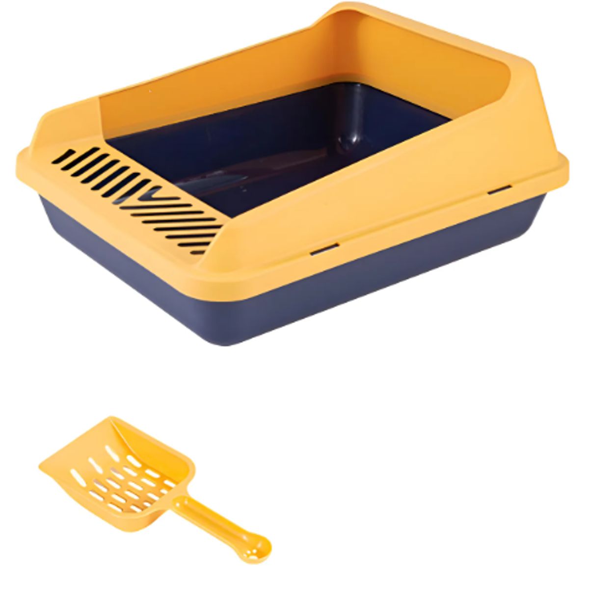 GENERICO - Arenero Para Gato Higiene Gatos Caja De Arena Para Gatos Color Amarillo Azul