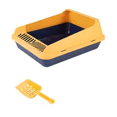 GENERICO - Arenero Para Gato Higiene Gatos Caja De Arena Para Gatos Color Amarillo Azul