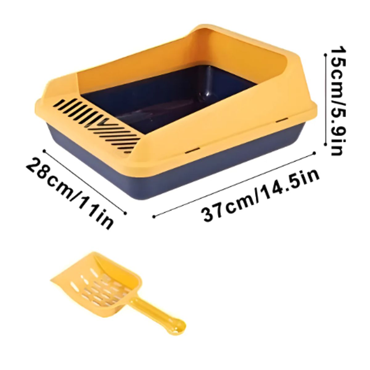 GENERICO - Arenero Para Gato Higiene Gatos Caja De Arena Para Gatos Color Amarillo Azul