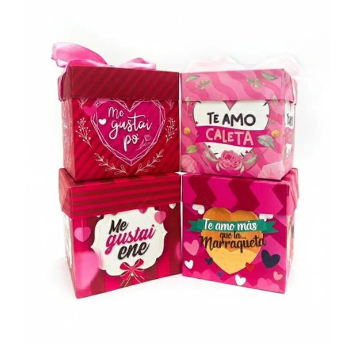 GENERICO - Caja De Regalo Plegable Amor Chilensis 12 Unid 10x10 cm