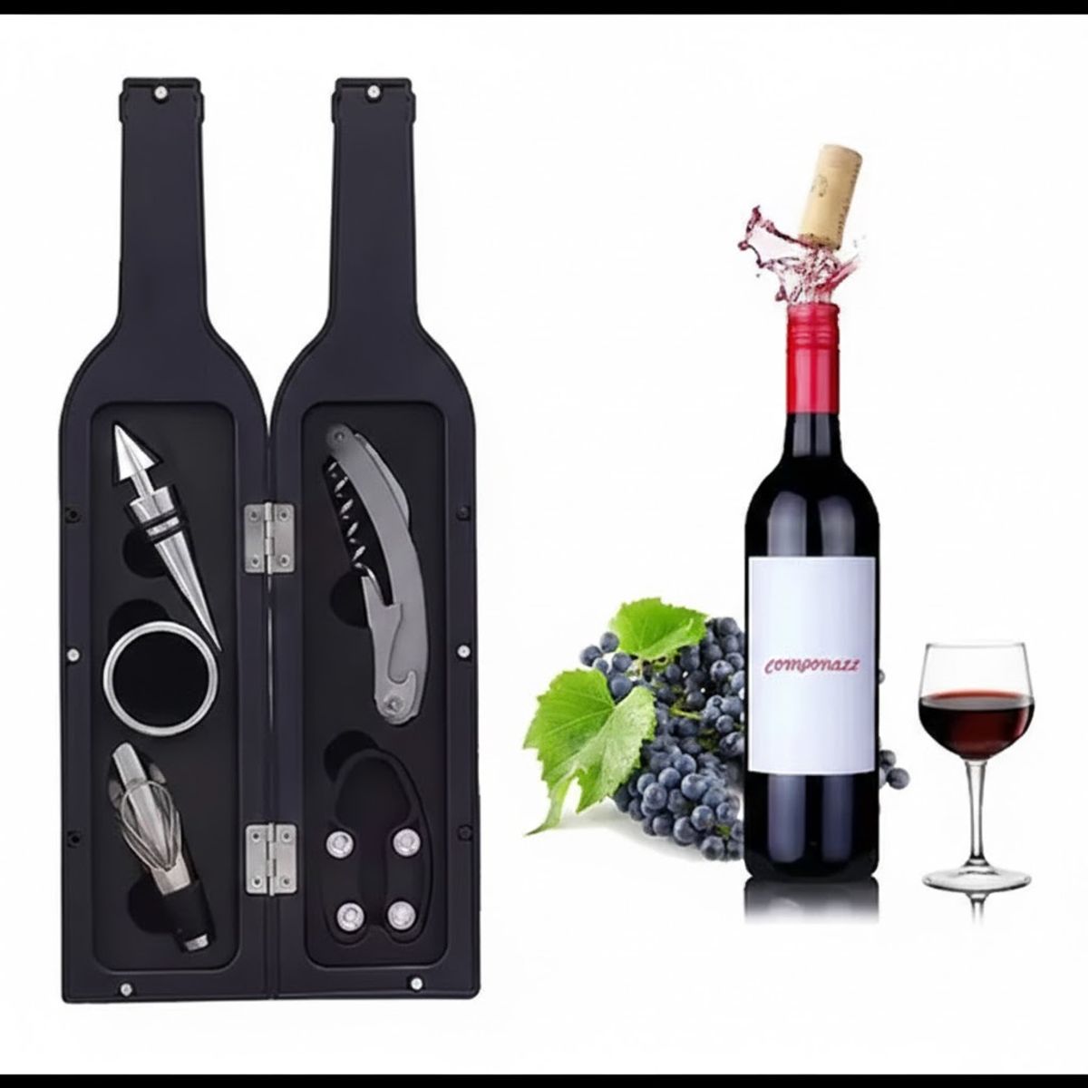 GENERICO - Abridor De Vinos Set De 5 Accesorios