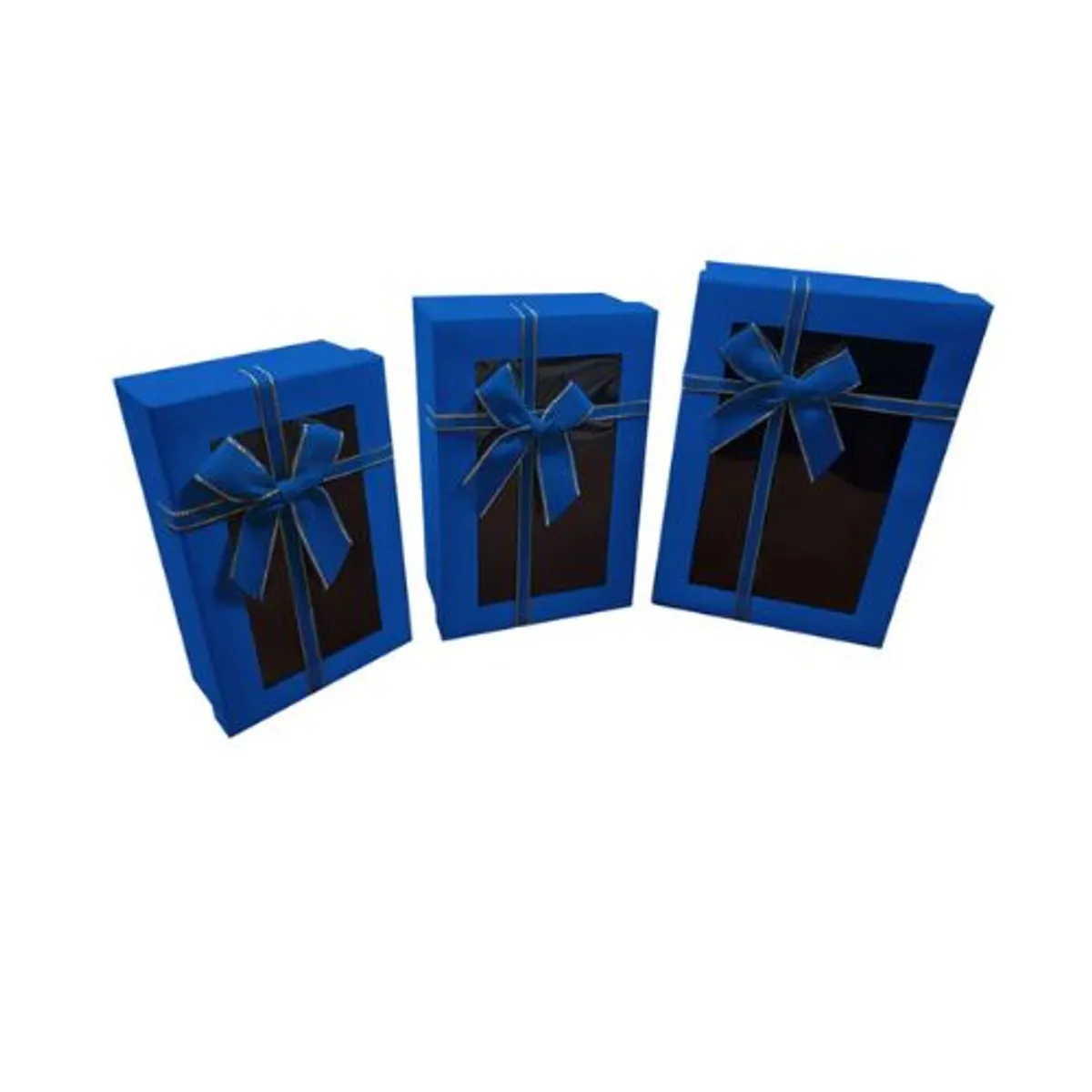 GENERICO - Caja Rectangular Triple Ventana Azul 1 Unidad
