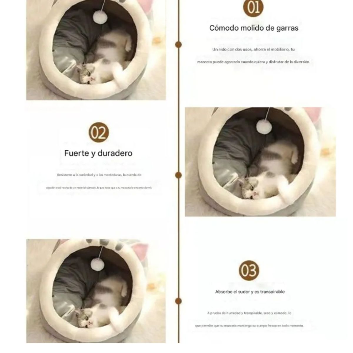 GENERICO - Casa Cama Plush Iglú Nido Mascota Perro Gatos