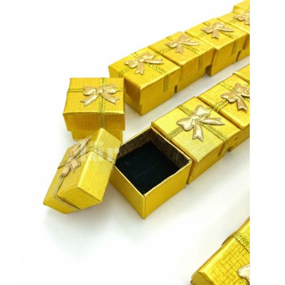 GENERICO - Caja Para Joyas Anillo Dorado 24 Unidades